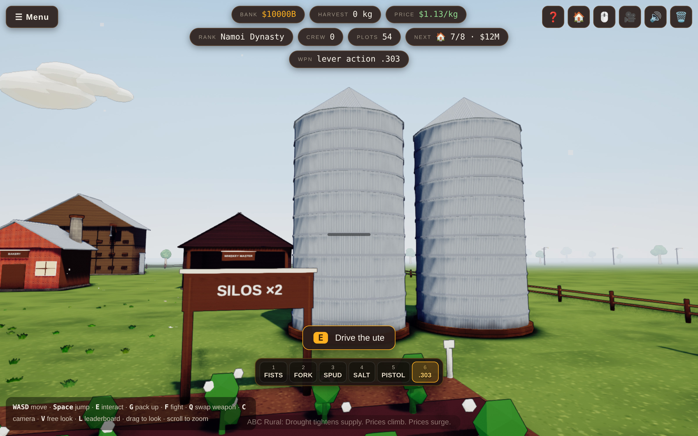 Farm Wars: twin silos and the barn