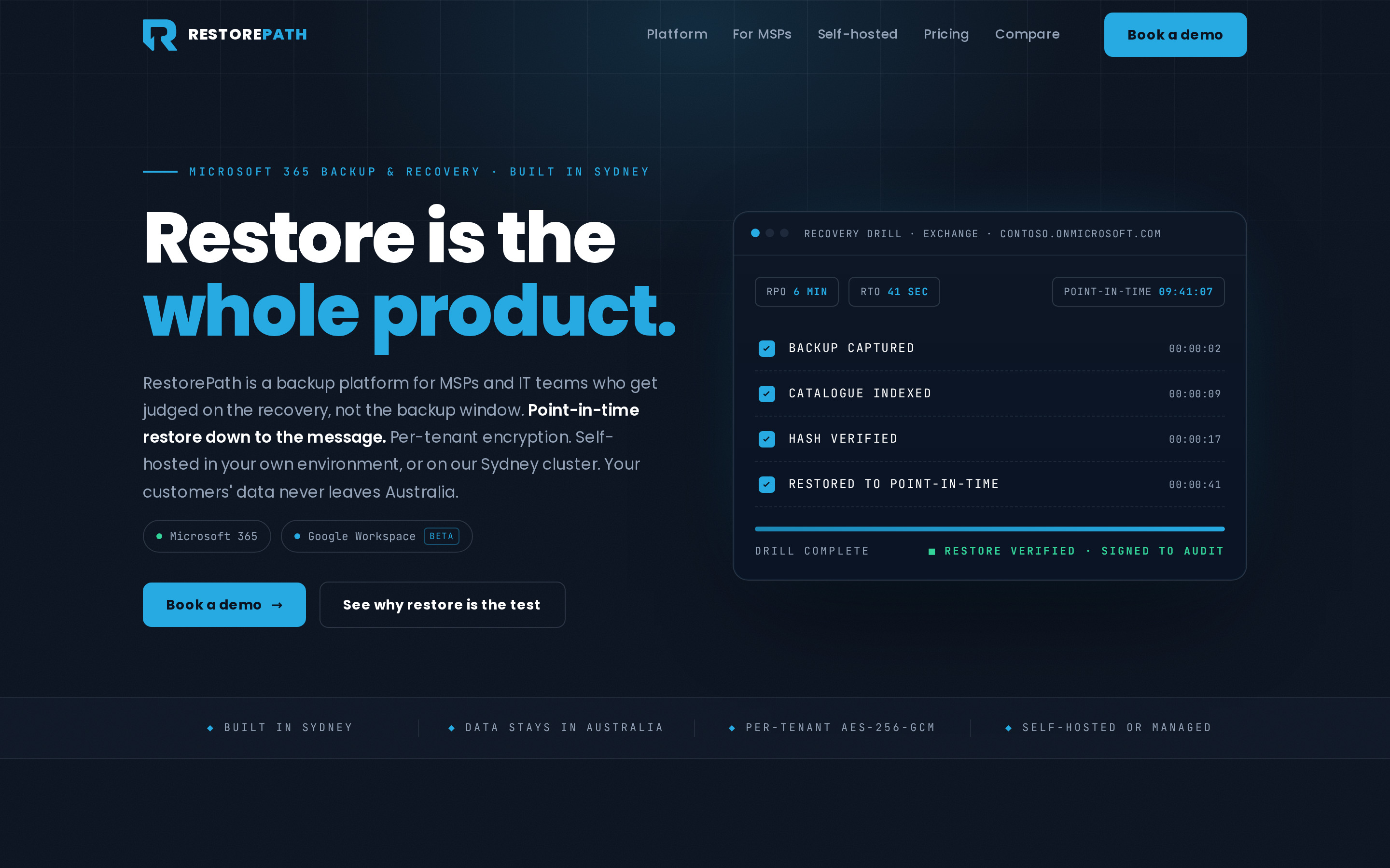 restorepath.io: Restore is the whole product